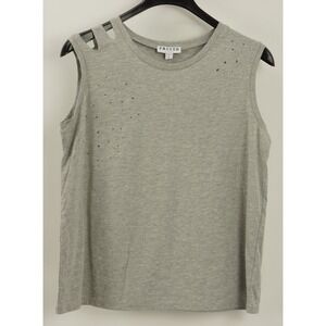 Frayed Jeans Womens Heather Gray Distressed Sleeveless Tank Top S 30144659-933